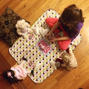 Tea party perfection. She even folded the napkins all fancy. #momlife #girlmom #tea party