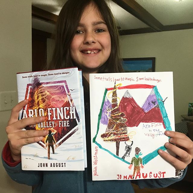 Did you feel that shift in the universe? My kid declared that Arlo Finch in the Valley of Fire is better than Harry Potter and the Philosopher’s Stone. AND She finished her book report early. Thanks @johnaugust for inspiring my kiddos to pick up a book and read! #arlofinch #lovetoread