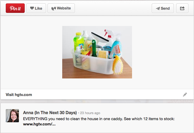 Cleaning Caddy Pin from PInterest